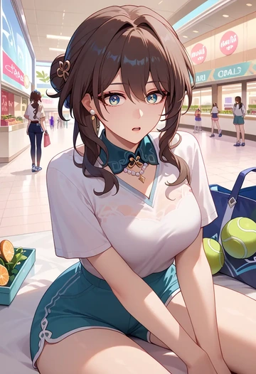 star rail,ruan mei,tennis polo,skort  - AI generated anime art